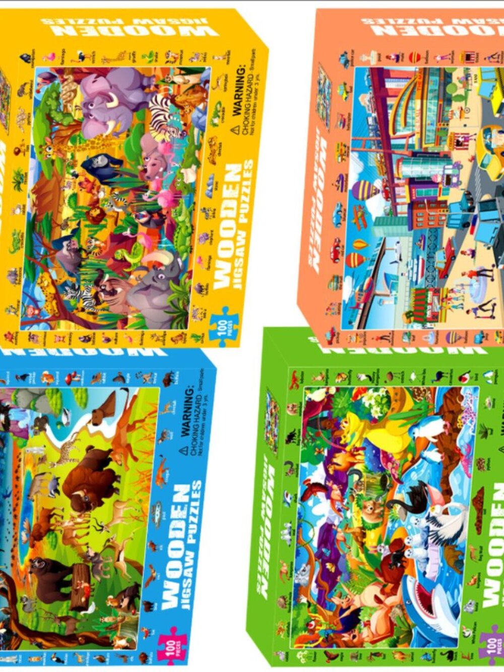 100 Piece Puzzles for Kids Ages 4-6 8-10, Safe Educational Jigsaw Puzzles